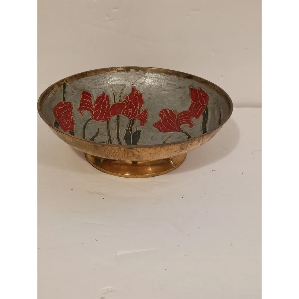 Vintage Messing Enameled‎ Bowl Home Decor Small Brass Decorative Bowl
